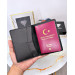 Leather Passport Cover And Luggage Tag Black