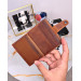 Antique Thin Card Holder Hazelnut Color Genuine Leather