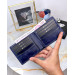 Slim Wallet Real Leather Navy Blue