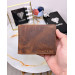 Named Men's Wallet Genuine Leather Hazelnut