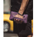 Purple Bag With Real Leather Handle