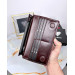 Wallet With Handle And Phone Compartment Genuine Leather Bitter Brown