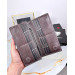 Handle Wallet With Phone Compartment Genuine Leather Gray Plain