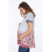 01063-Geometric Pattern Chiffon Gilet Maternity Blouse