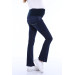 133-Double Rivet Half Spanish Leg Maternity Jeans