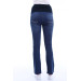 133-Double Rivet Half Spanish Leg Maternity Jeans