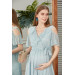 2705-Silvery Pleat Baby Shower Special Mini Maternity Dress