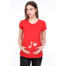 Short-Sleeve Maternity T-Shirt With Stork Print