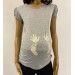 3154-Hand Foot Printed Pregnant Humorous T-Shirt