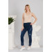 3494-Flared Ankle Length Maternity Jeans With Cuffed Legs