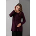 4083-Round Button Mercerized Maternity Blouse