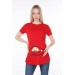 4473-Zipper Facing Baby Viscose Maternity Short Sleeve T-Shirt