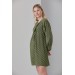 4501-Ribbed Collar Viscose Pointed Maternity Tunic