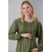 4501-Ribbed Collar Viscose Pointed Maternity Tunic