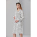 4502-Ribbed Collar Pointed Viscose Maternity Tunic-Dress