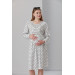 4502-Ribbed Collar Pointed Viscose Maternity Tunic-Dress