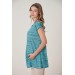 7590-Raglan Sleeve Comfortable Cut Maternity Combed Cotton Blouse