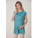 7590-Raglan Sleeve Comfortable Cut Maternity Combed Cotton Blouse