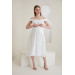 A0022-Düşük Omuz Detay Hamile Mini Abiye-Baby Shower Elbise
