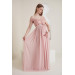Au0022-Düşük Omuz Detay Hamile Maxi Abiye-Baby Shower Elbise