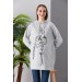 Lase Embroidery Hooded Maternity Sweatshirt-Tunic B0022