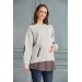 B070-Square Combination Two Yarn Combed Maternity Sweatshirt-Tunic