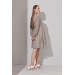 Eee0004-Bağlamalı Yaka Mini Leopar Design Hamile Tunik-Elbise
