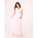 فستان الشيفون للحوامل بياقة مزدوجة مزينة بأزهار  - فستان بيبي شاور