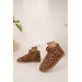 Women's Mini Suede Ankle Boots With Furry Inside Flat Sole Women's Shoes