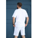White Crew Neck Ribbed Oversize T-Shirt 90153-02