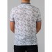 Men's Gray Digital Print Patterned Polo Neck Short Sleeve T-Shirt