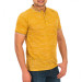 Men's Yellow Digital Print Polo Collar Short Sleeve T-Shirt