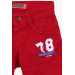 Boy Claret Red Cargo Pocket Gabardine Linen Capri Shorts