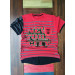 Boy Red Crew Neck Short Sleeve Printed T-Shirt