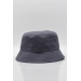 قبعة دلو نسائية قطنية لون رصاصي