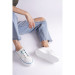 Women's White Hologram Style Sports Sneakers