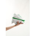 Women's White Green Sneaker Sneakers