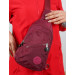 Women's Burgundy Crinkle 3 Pocket Shoulder Crossbody Bag