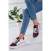 Women's Navy Blue White Style Sneakers