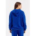 Women's Blue Hooded Kangaroo Pocket Sweatshirt