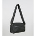 Women's Black Crinkle 3 Pocket Shoulder Crossbody Bag