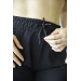 Women's Black Elastic Leg Pocket Sweatpants