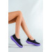 Women's Black Purple Sneaker Sneakers