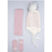 Girl's White 3-Piece Scarf Beanie Glove Set