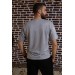 Gray Short Sleeve Crew Neck Written Oversize T-Shirt