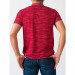 Men's Claret Red Digital Print Polo Collar Short Sleeve T-Shirt