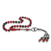 1000 Sterling Silver Kazaz Tassel İstanbul Cut Red-Black Fire Amber Rosary