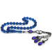 1000 Sterling Silver Kazaz Tassel İstanbul Cut Navy Blue Spinning Amber Rosary