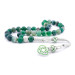 1000 Sterling Silver Kazaz Tasseled Globe Cut Matte Green Agate Natural Stone Rosary