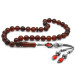 1000 Carat Kazaz Tasseled Globe Cut Fire Red Drop Amber Rosary